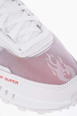 Leather and Mesh LEGACY Low-Top Sneakers with Embroidery 