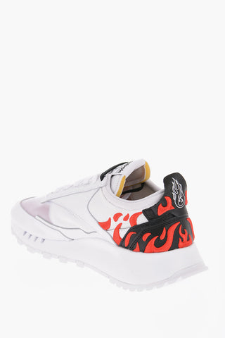 Leather and Mesh LEGACY Low-Top Sneakers with Embroidery 