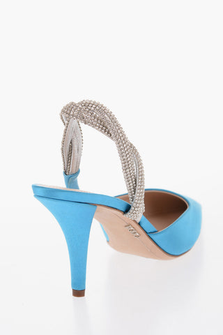 Sating Slingback with Rhinestone 9,5cm