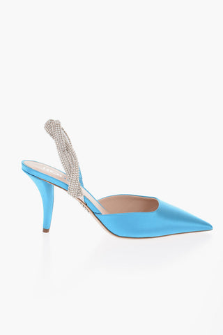 Sating Slingback with Rhinestone 9,5cm