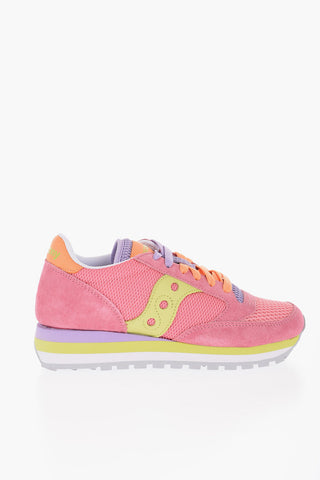 mesh and Suede JAZZ TRIPLE Low-Top Sneakers