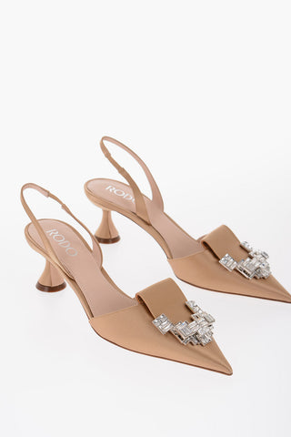 Slingback in Raso con Gioielli Tacco 6.5cm