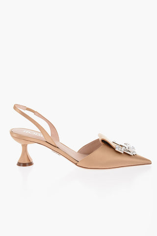 Slingback in Raso con Gioielli Tacco 6.5cm