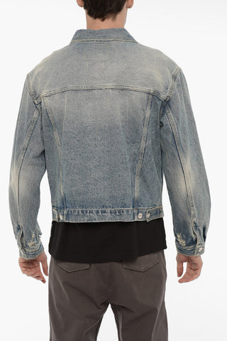 Giubbotto in Denim con Bottoni Logati