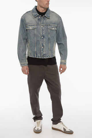 Giubbotto in Denim con Bottoni Logati