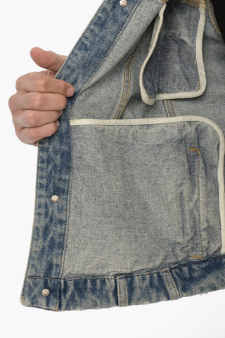 Giubbotto in Denim con Bottoni Logati