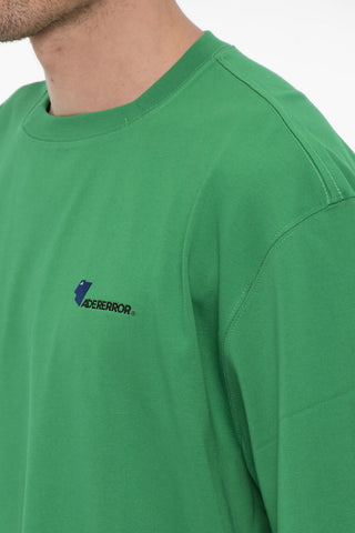 Solid Color Crew-neck T-Shirt with Embroidered Logo