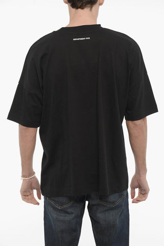 Solid Color Crew-neck Cotton FOLLI T-shirt