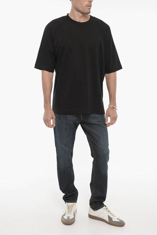 Solid Color Crew-neck Cotton FOLLI T-shirt