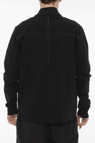 Overshirt in Tinta Unita con Abbottonatura Frontale