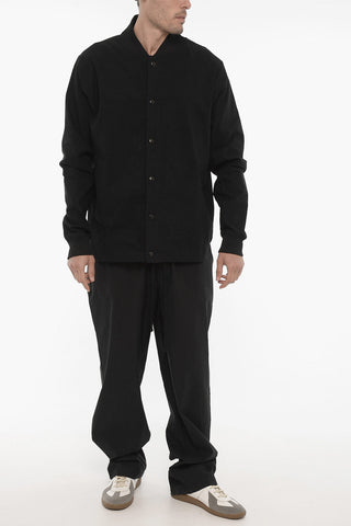 Overshirt in Tinta Unita con Abbottonatura Frontale