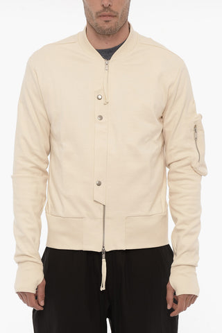 Lightweight Solid Color Bomber Jacket with Sleeve Pocket