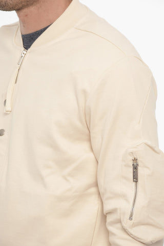 Lightweight Solid Color Bomber Jacket with Sleeve Pocket