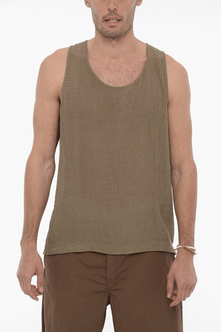 Wrinkled Effect Solid Color SINGLET Tank Top