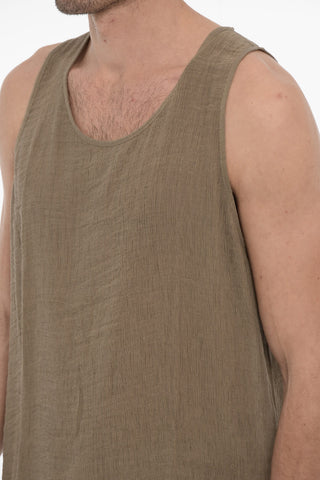 Wrinkled Effect Solid Color SINGLET Tank Top