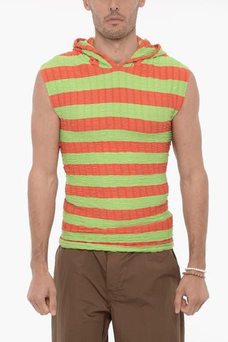 Sleeveless Two-Tone Hoodie