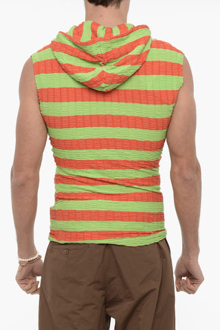 Sleeveless Two-Tone Hoodie