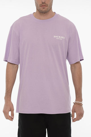 Crew-neck Cotton T-shirt with Embossed Print