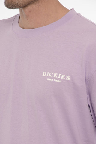 Crew-neck Cotton T-shirt with Embossed Print