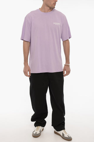Crew-neck Cotton T-shirt with Embossed Print