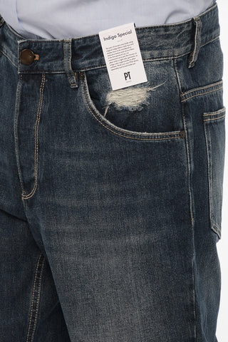 Distressed REBEL Jeans with Logo-Button 19,5cm