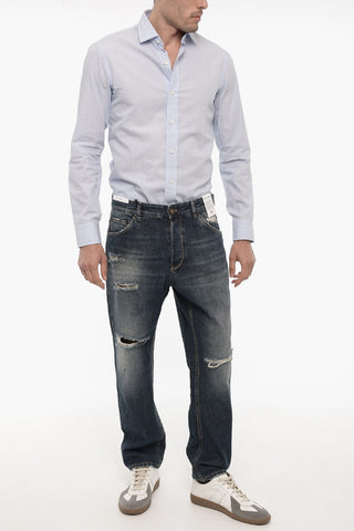 Distressed REBEL Jeans with Logo-Button 19,5cm