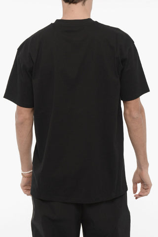 Solid Color LOCKER Crew-neck T-Shirt with Printed Logo