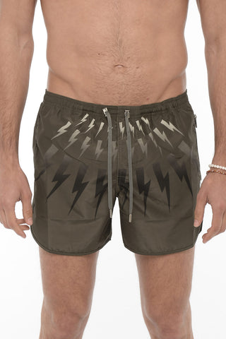 Slim-Fit Boxer Swim Briefs with Thunerbolt Print