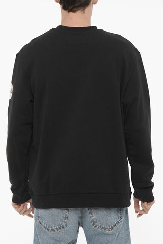 FRED PERRY Frontal Printed Cotton Crew-Neck Sweatshirt