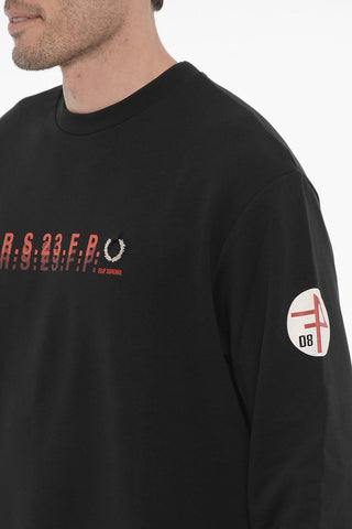 FRED PERRY Frontal Printed Cotton Crew-Neck Sweatshirt