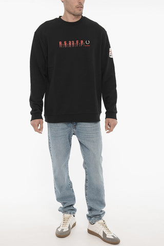 FRED PERRY Frontal Printed Cotton Crew-Neck Sweatshirt
