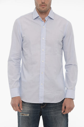 Spread Collar Cotton Shirt