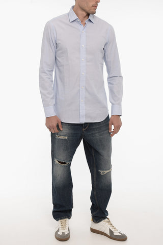 Spread Collar Cotton Shirt