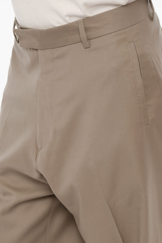 Virgin-Wool Baggy-Fit Trousers with Belt Loops