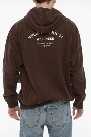 Felpa Hoodie Con Stampe e Tasca a Toppa