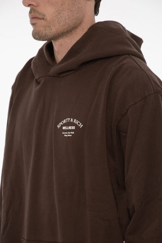 Felpa Hoodie Con Stampe e Tasca a Toppa