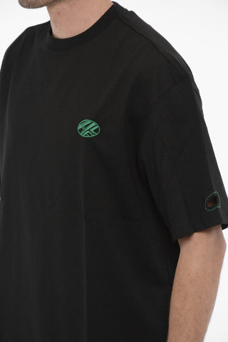 Solid Color Crew-neck T-Shirt with Cut-Out Details
