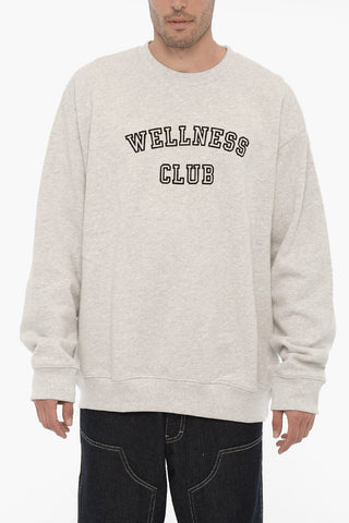Fleeced-Cotton Sweatshirt with Velvet Detail