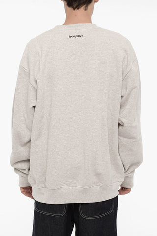 Fleeced-Cotton Sweatshirt with Velvet Detail