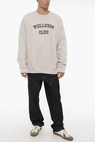 Fleeced-Cotton Sweatshirt with Velvet Detail