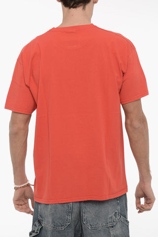 Solid Color CHERRYSTONE Crew-neck T-Shirt with Contrasting Print