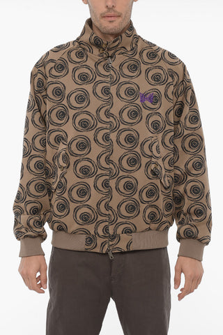 NEEDLES Jacquard Fabric Bomber Jacket with Zip Closure
