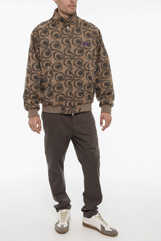 NEEDLES Jacquard Fabric Bomber Jacket with Zip Closure