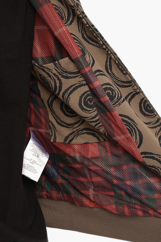 NEEDLES Jacquard Fabric Bomber Jacket with Zip Closure