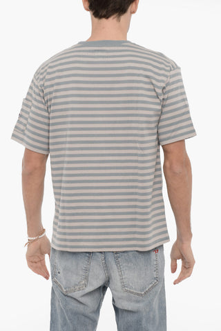 Two-Tone Awning Striped Crew-Neck T-shirt