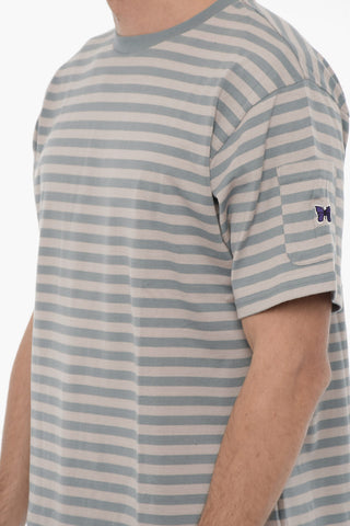 Two-Tone Awning Striped Crew-Neck T-shirt