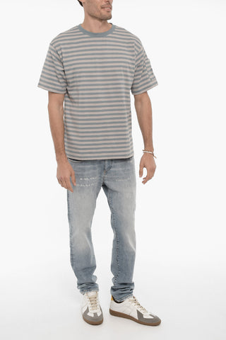 Two-Tone Awning Striped Crew-Neck T-shirt