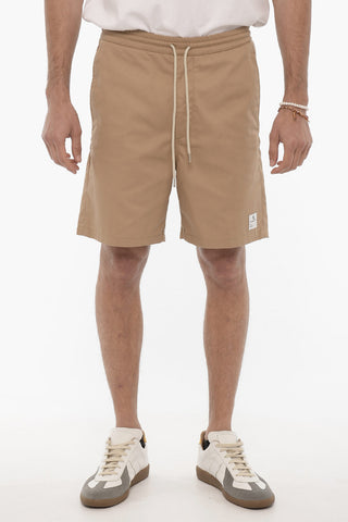 Solid Color COLLINS Shorts with Elastic Waistband