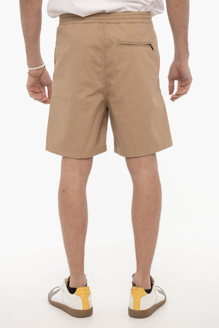 Solid Color COLLINS Shorts with Elastic Waistband