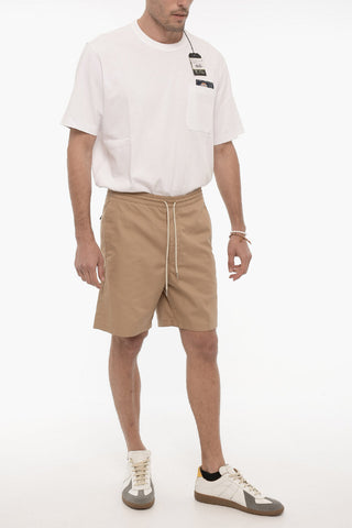 Solid Color COLLINS Shorts with Elastic Waistband